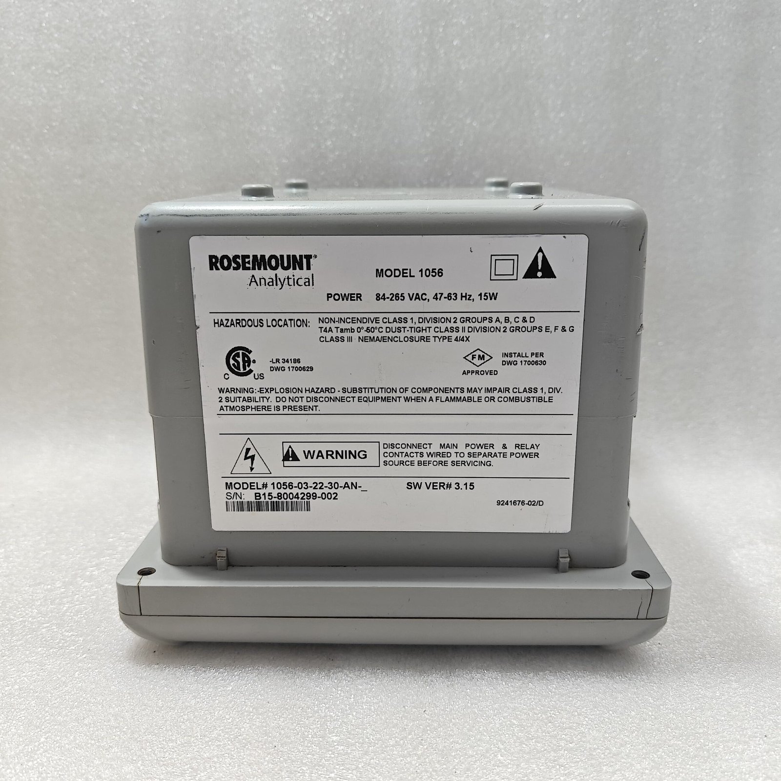 EMERSON ROSEMOUNT 1056-03-22-30-AN Intelligent Dual Input Analyzer Transmitter - Image 8
