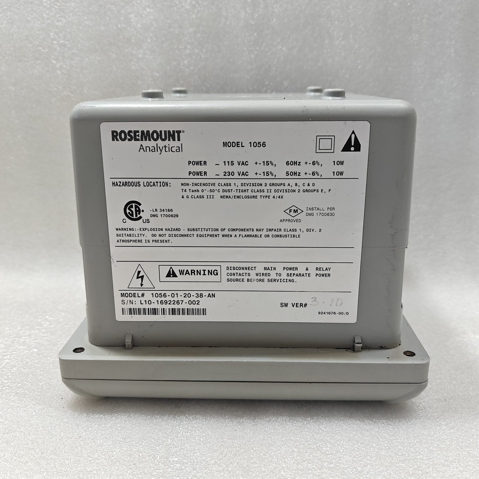 ROSEMOUNT 1056-01-20-38-AN DUAL INPUT INTELLIGENT ANALYZER SW 3.10 - Image 2