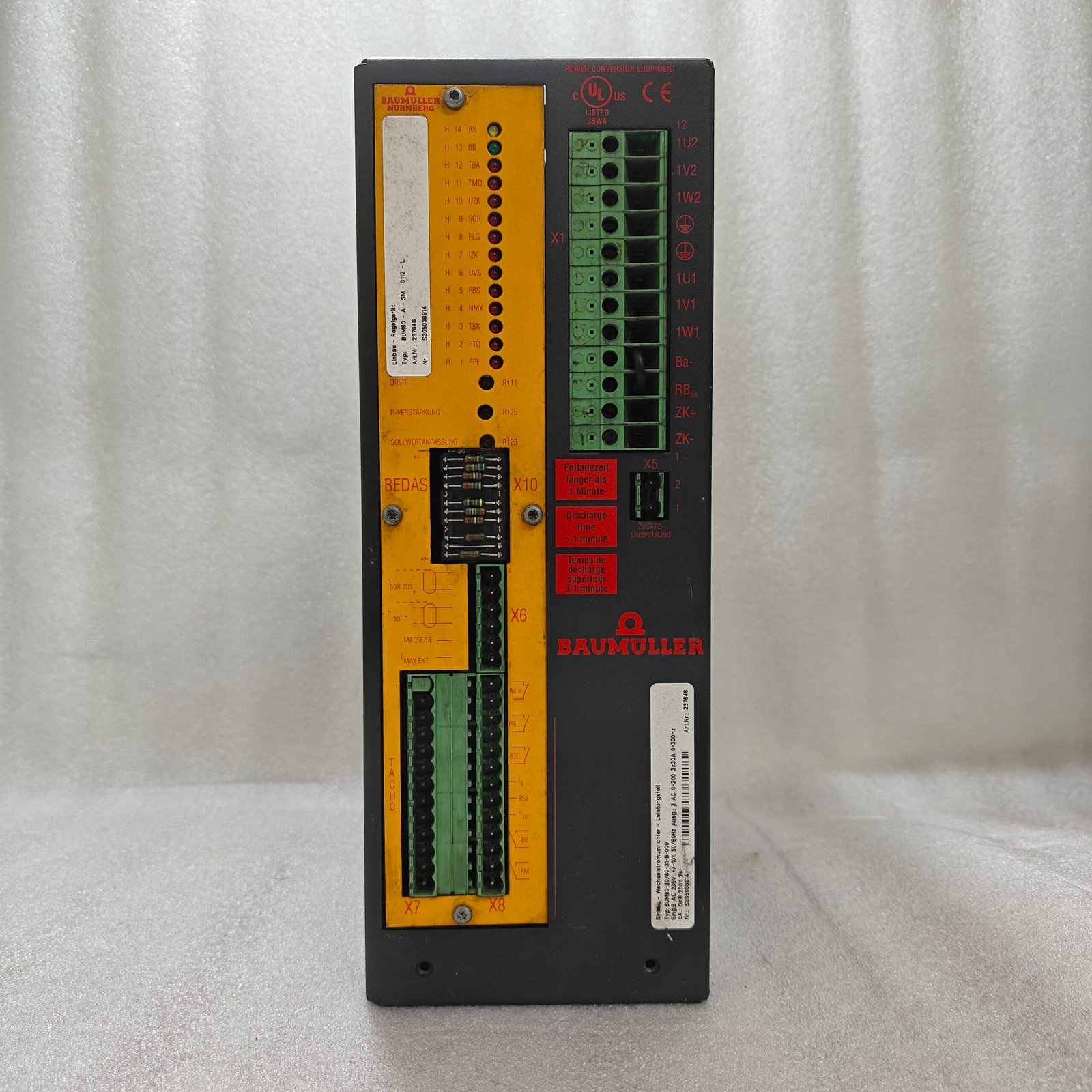 BAUMULLER BUM60-30/60-31-B-000 SERVO DRIVE CONTROLLER TYPE BUM-A-SM-0112-L - Image 2