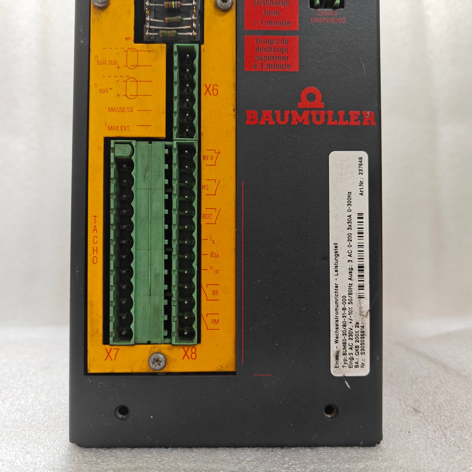BAUMULLER BUM60-30/60-31-B-000 SERVO DRIVE CONTROLLER TYPE BUM-A-SM-0112-L - Image 5
