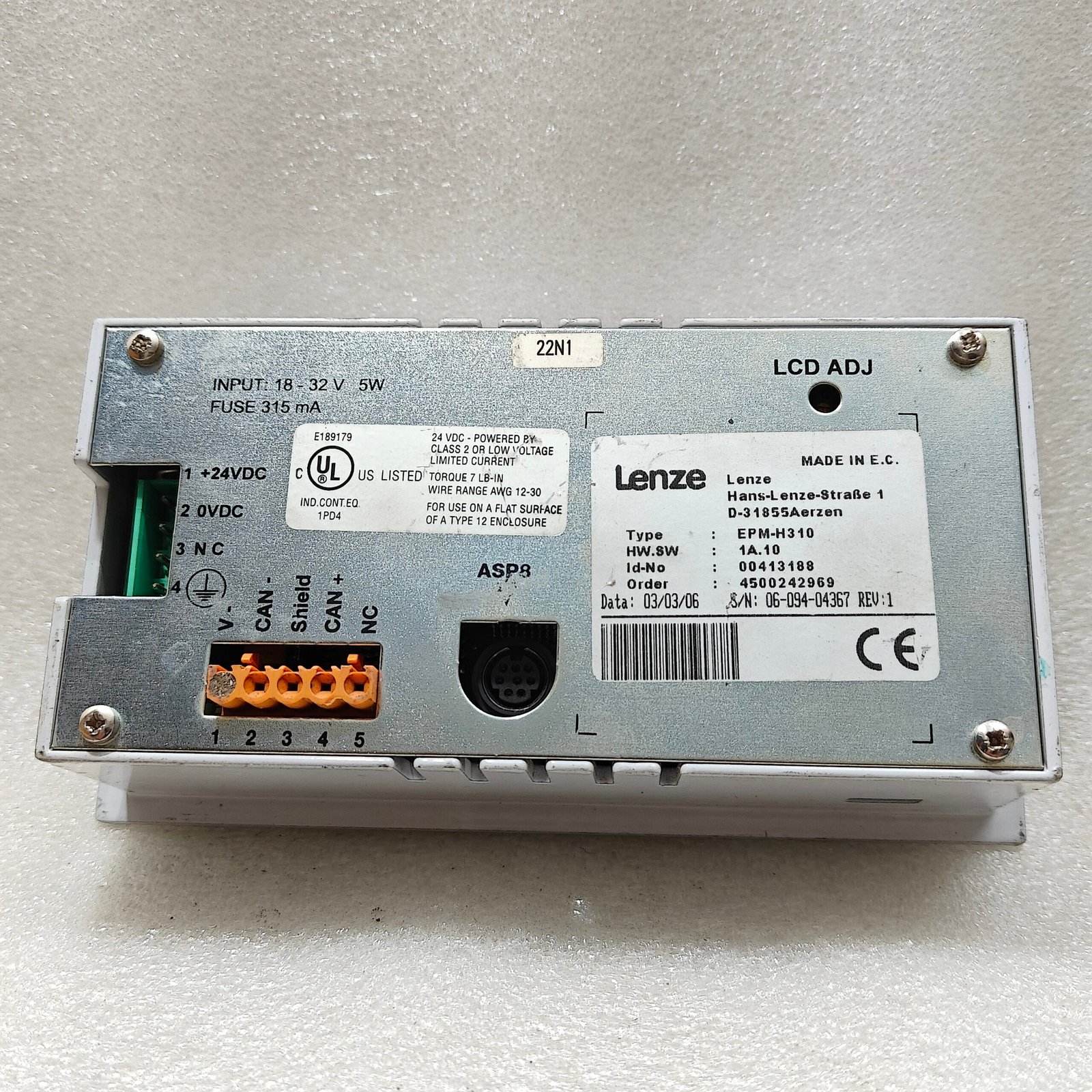 LENZE EPM-H310 COMPACT OPERATOR INTERFACE HMI TEXT DISPLAY 24VDC - Image 7