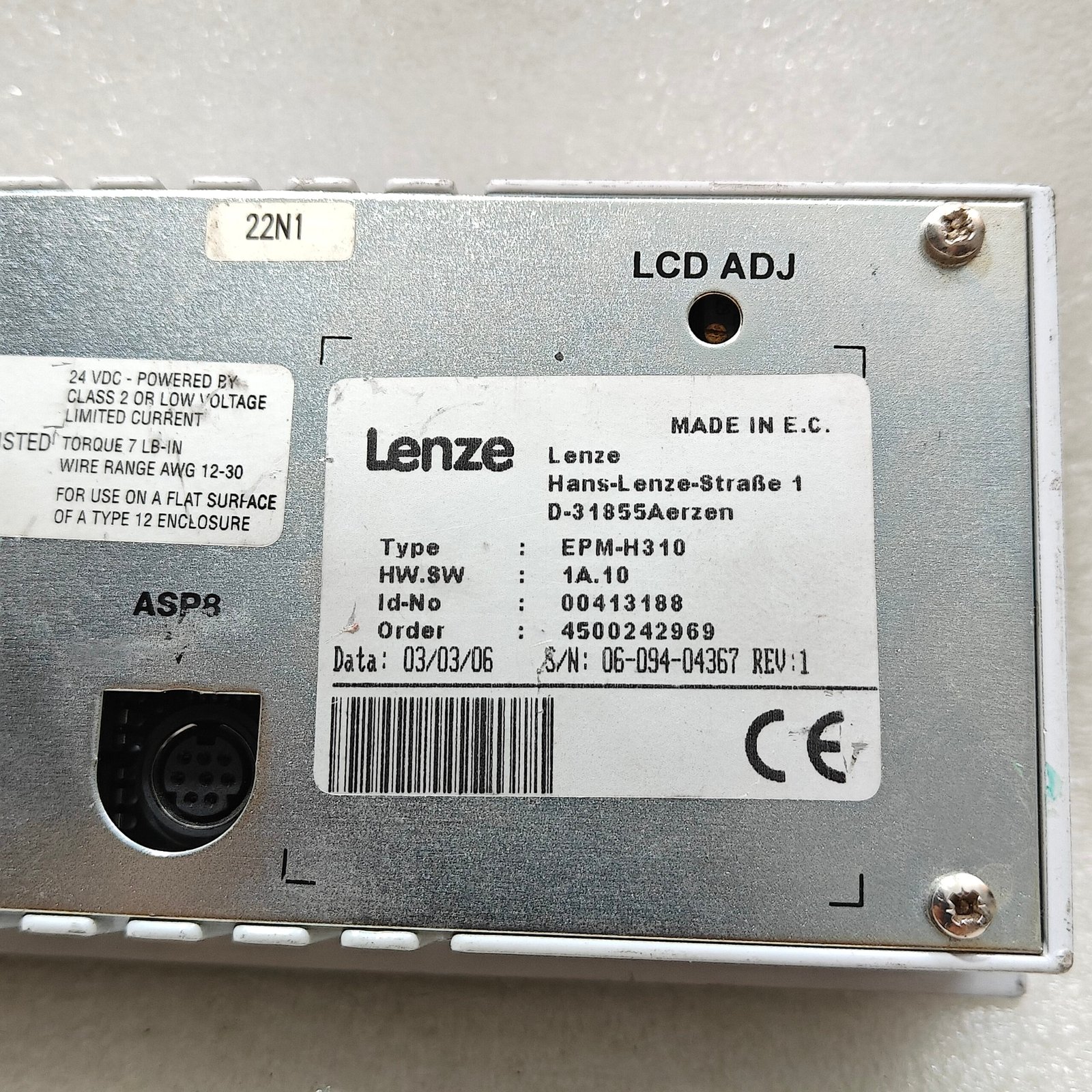 LENZE EPM-H310 COMPACT OPERATOR INTERFACE HMI TEXT DISPLAY 24VDC - Image 8