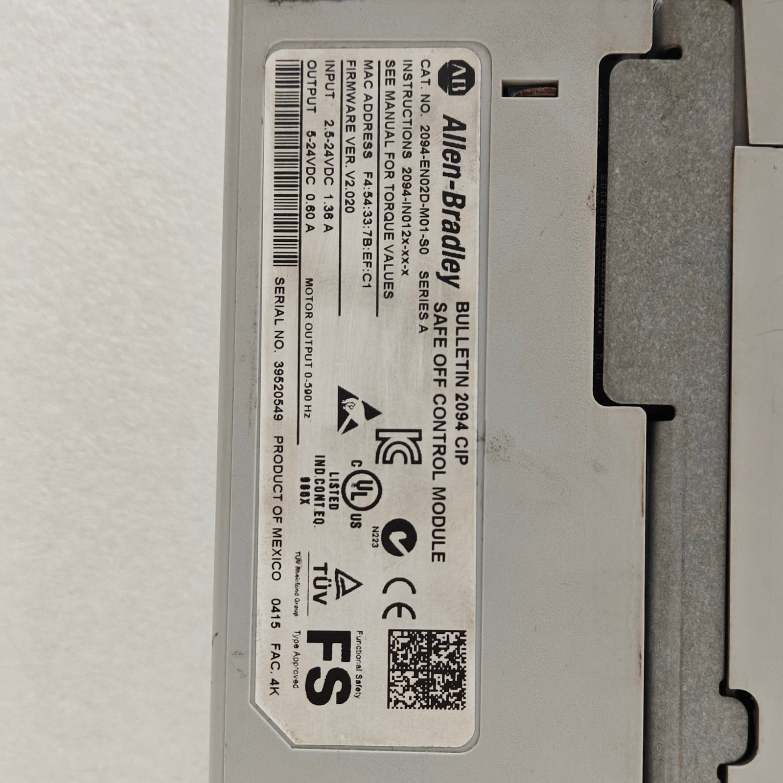 ALLEN BRADLEY 2094-EN20D-M01-S0/A KINETIX 6500 W/ 2094-BMP5-M/A COMBO - Image 6