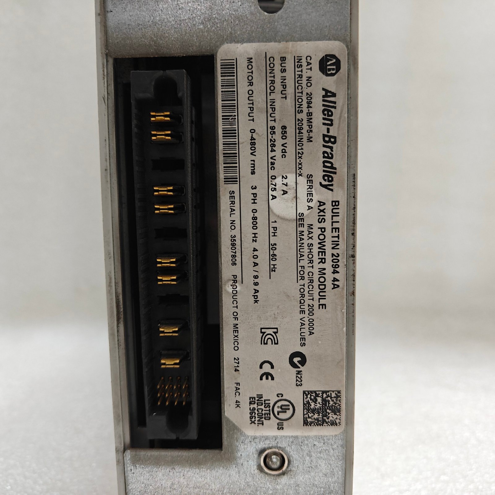 ALLEN BRADLEY 2094-EN20D-M01-S0/A KINETIX 6500 W/ 2094-BMP5-M/A COMBO - Image 14