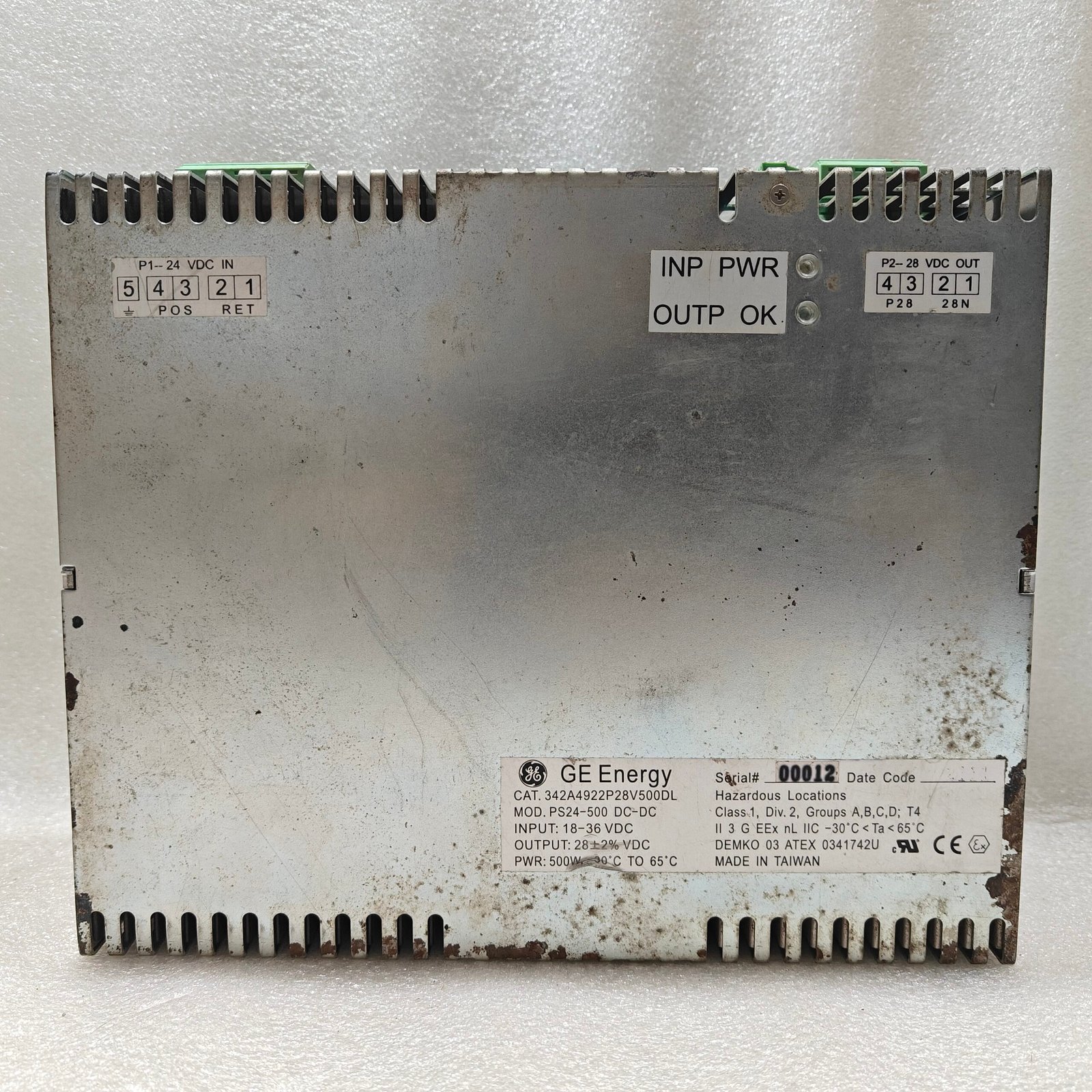 GE ENERGY PS24-500 342A4922P28V500DL SWITCHING POWER SUPPLY