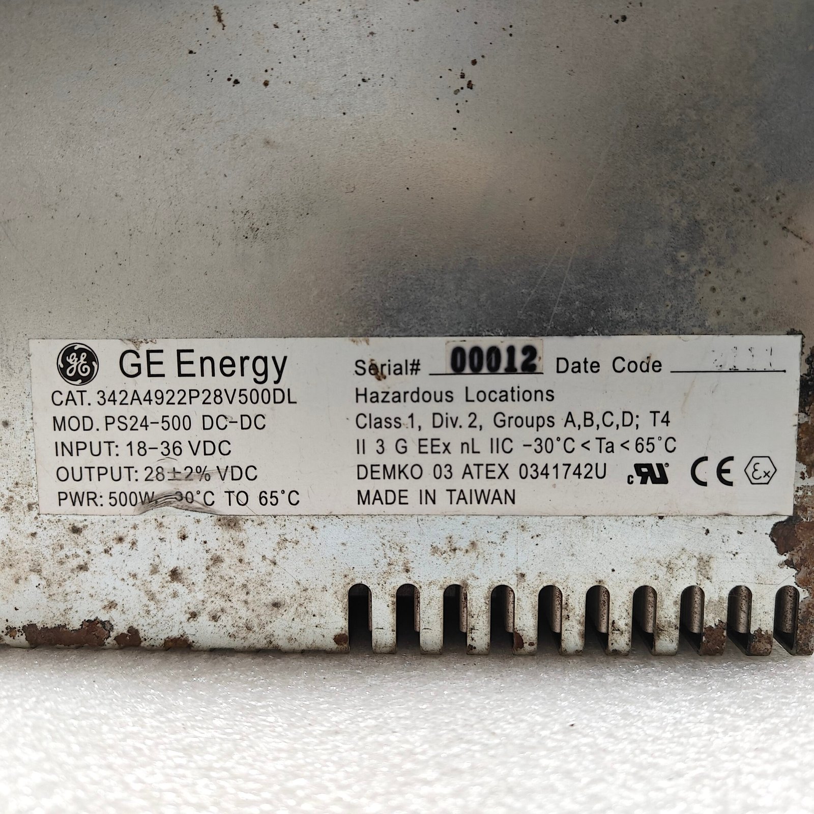 GE ENERGY PS24-500 342A4922P28V500DL SWITCHING POWER SUPPLY - Image 3