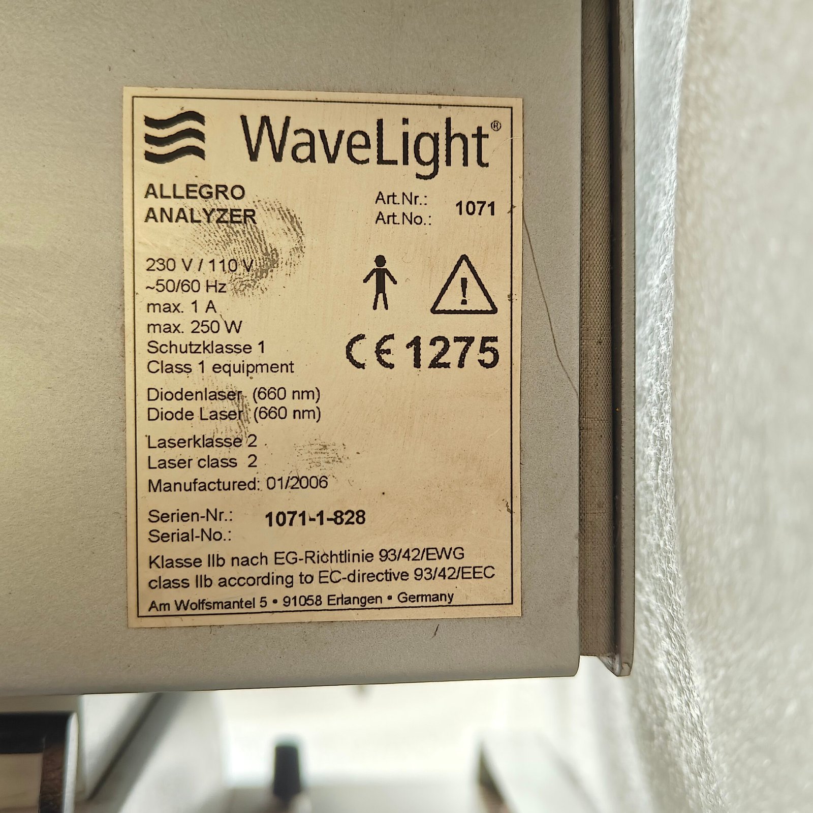 WAVELIGHT ALLEGRO ANALYZER OPHTHALMIC DIAGNOSTIC DEVICE ART.1071 - Image 6