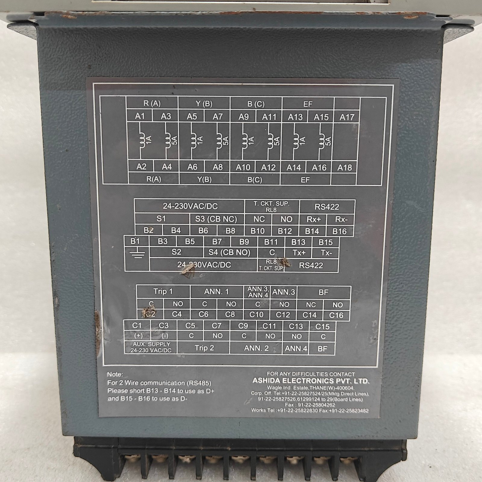 ASHIDA ADR241A-AM110-01-04-28-03-00-02 OC/EF PROCTION RELAY 24-230 VAC/DC - Image 3