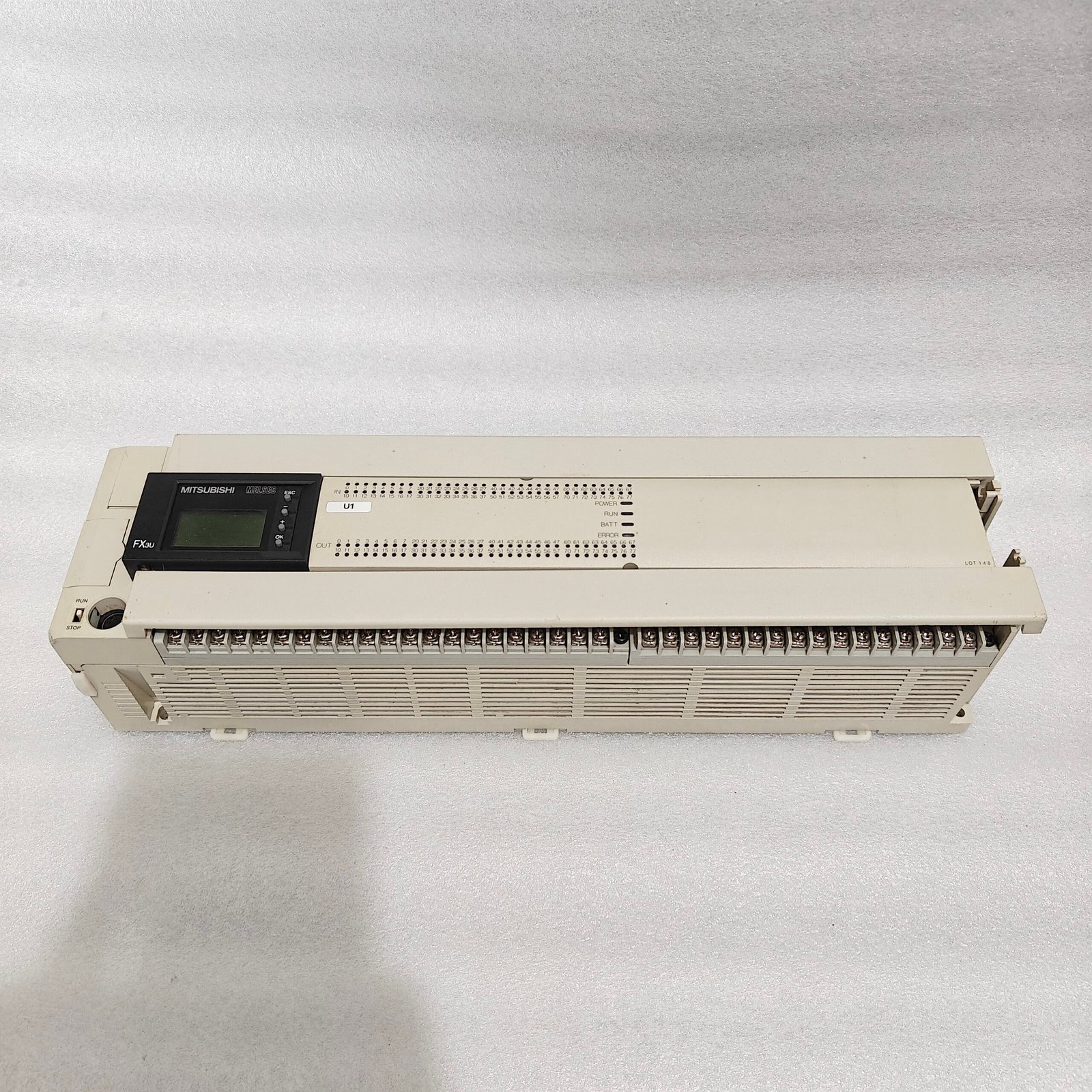 MITSUBISHI FX3U-128MT/ESS PROGRAMMABLE CONTROLLER WITH DISPLAY 100-240VAC