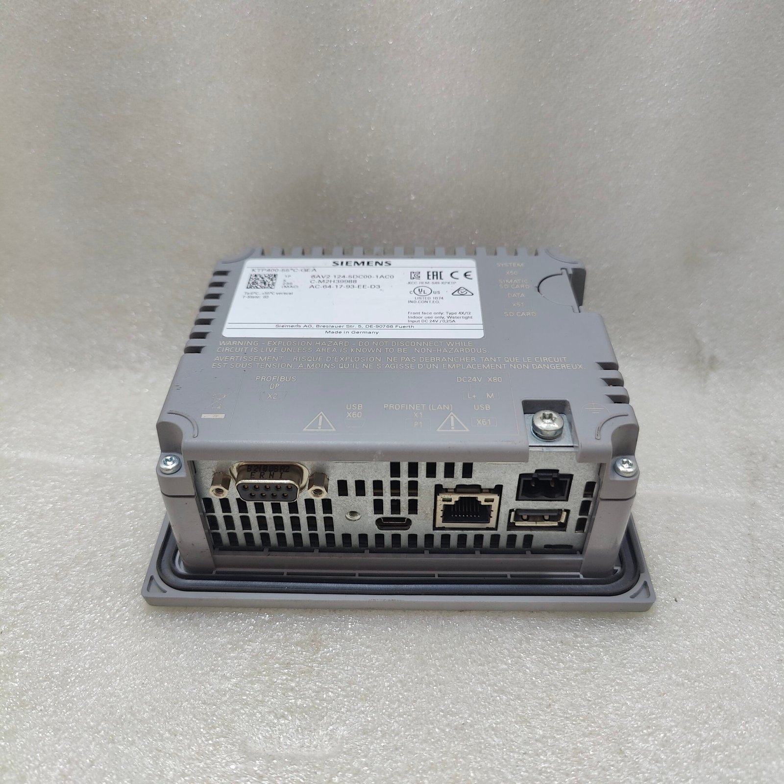 SIEMENS 6AV2124-5DC00-1AC0 KTP400 Basic 4" HMI Touch Panel KTP400-55°-GEA - Image 7