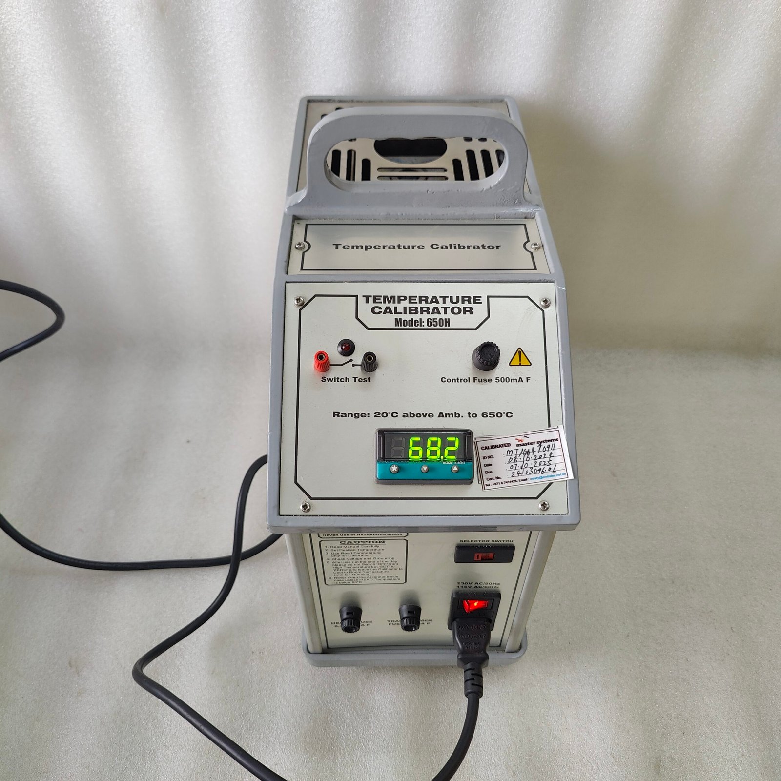 NAGMAN 650H DRY BLOCK TEMPERATURE CALIBRATOR 20°C TO 650°C RTD THERMOCOUPLE - Image 5
